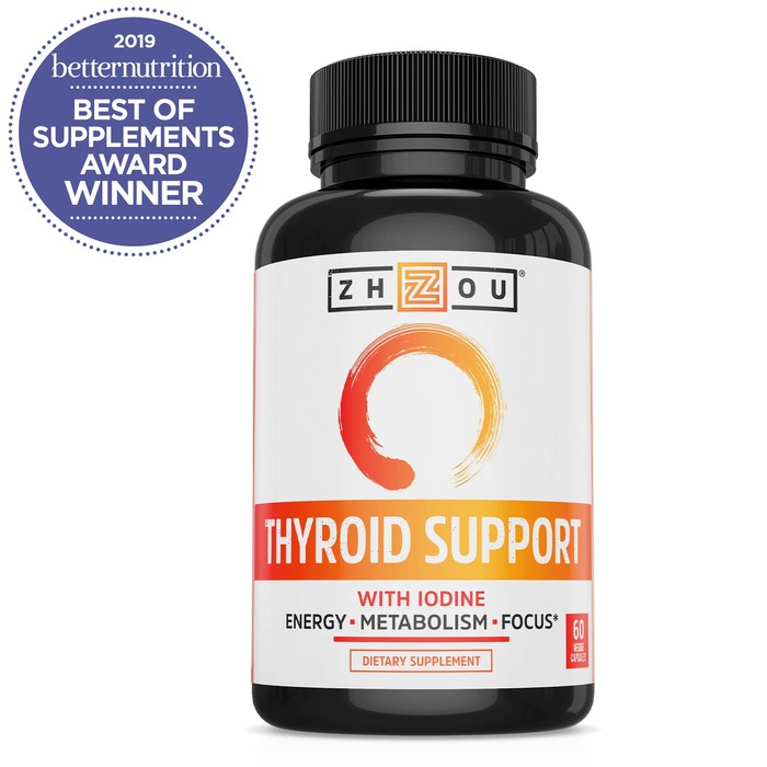 Zhou Thyroid Support Complex with Iodine 60 VegCaps Energy Metabolism & Focus