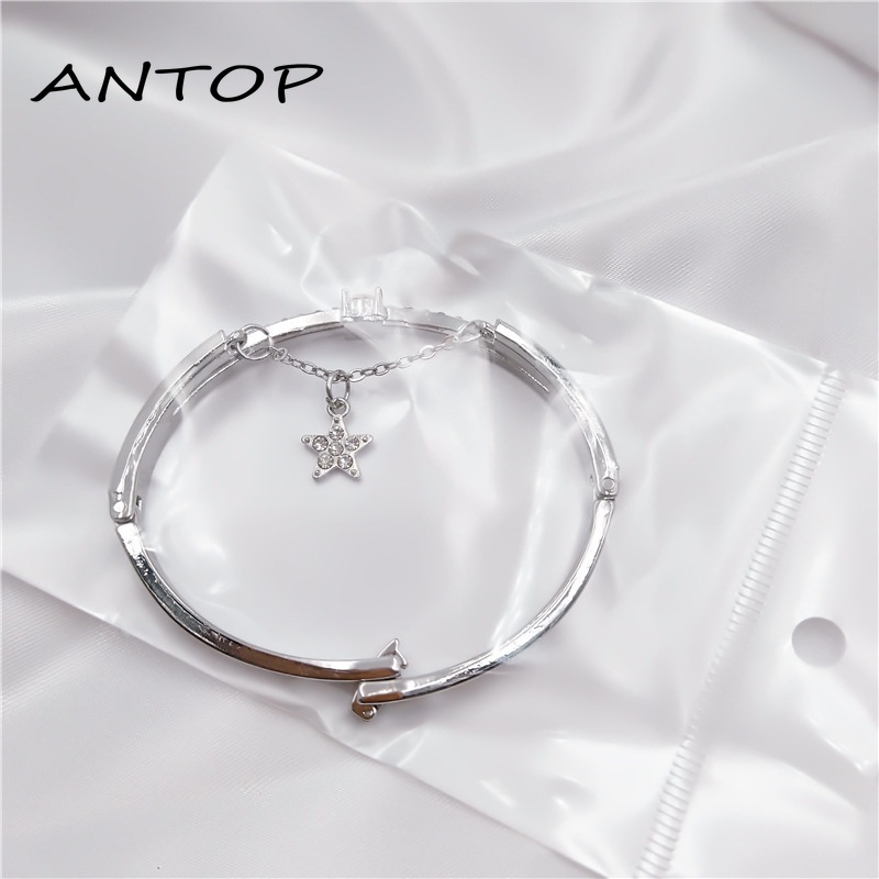 Gelang Wanita Titanium Fashion Korea Permata Berlian Bintang Rumbai Anti Karat  ANTOP-5