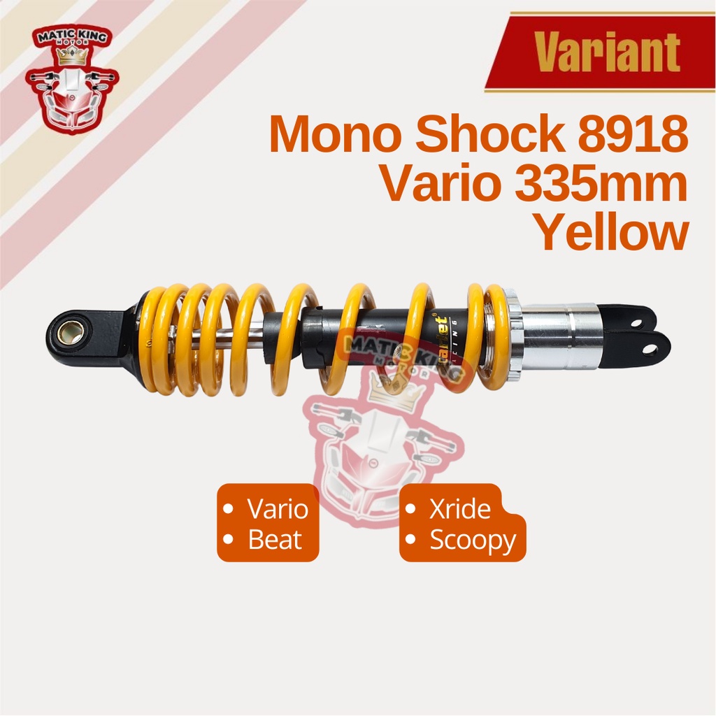 Mono Shockbreaker shock belakang Vario Beat Scoopy Mio Freego Fino SCT-8918 335mm RED Scarlet Racing