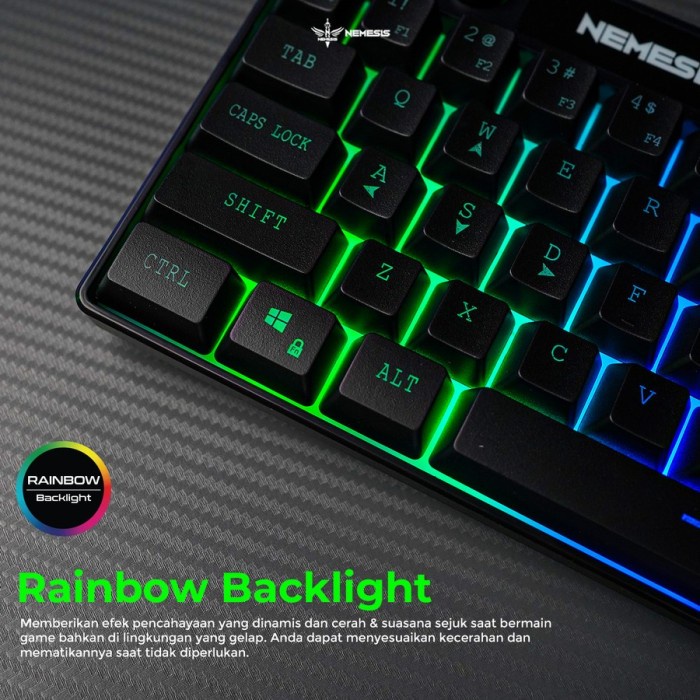 Keyboard Gaming NYK Nemesis ERIS K-06 K06 Rainbow TKL Membrane