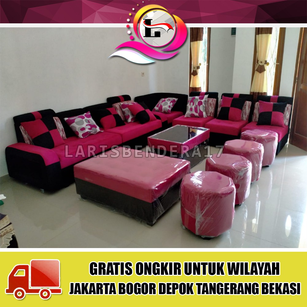 Sofa Ruang Tamu Letter U Black Ruby Modern - Minimalis ...