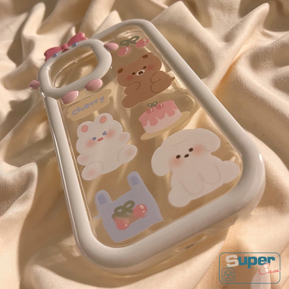 Soft Case Desain Kartun Monster Beruang Kelinci 3D Untuk IPhone 11 14 12 13 Pro MAX 7 8 6 6S Plus 14 Plus XR X XS MAX SE 14 Pro