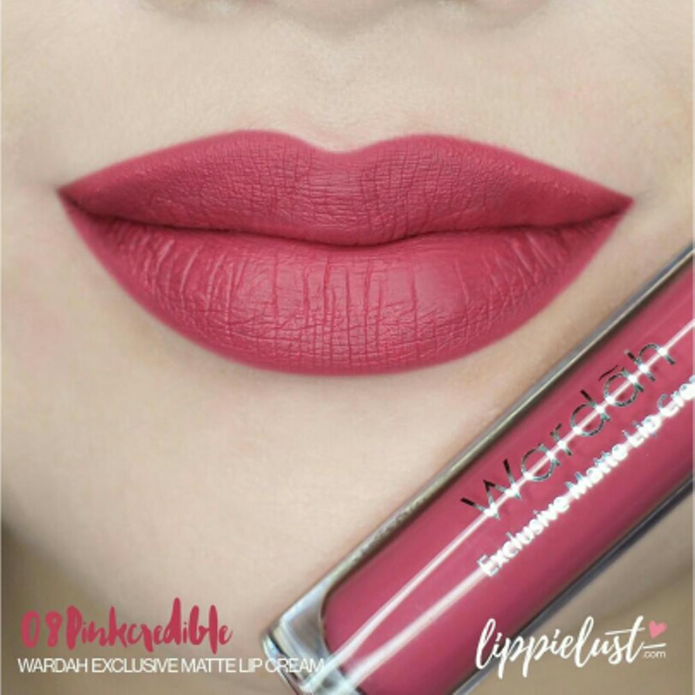 Wardah Exclusive Matte Lip Cream No. 8 Pinkcredible