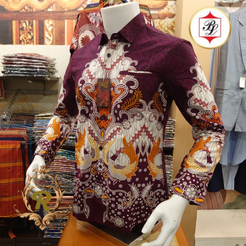 Batik Bali Lestari kemeja batik pria lengan panjang slimfit SL02