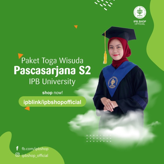 NEW PAKET TOGA WISUDA ONLINE PASCASARJANA S2 IPB UNIVERSITY - XL