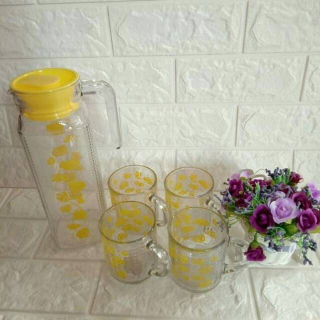 Kimglass Teko beranak Kaca tebal  Gelas Cangkir Gagang