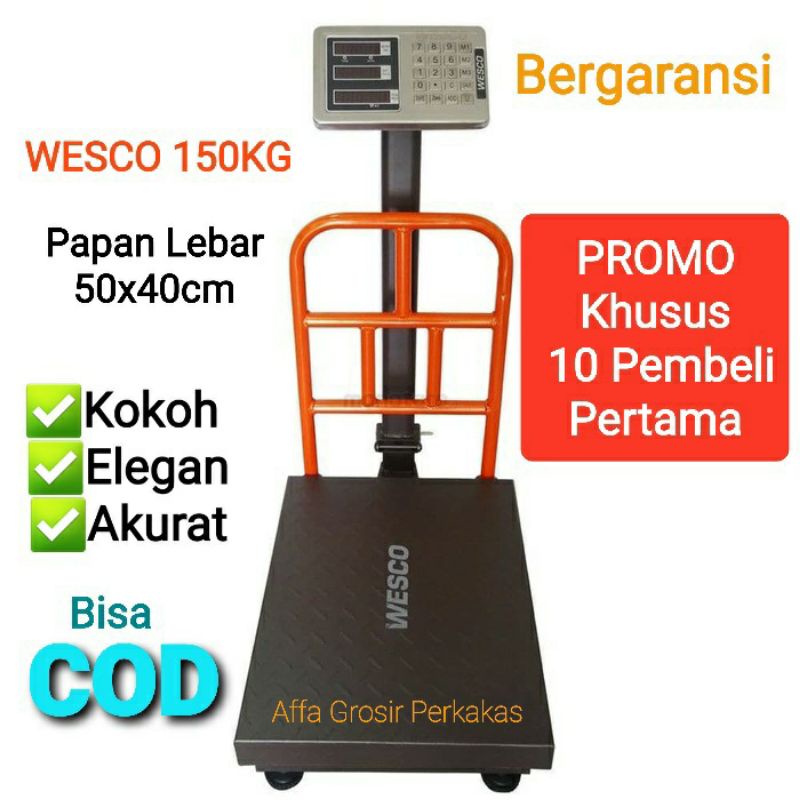 Wesco Timbangan 150kg Timbangan Lantai Digital Timbangan Elektrik Berdiri 150 kg / Timbangan Barang