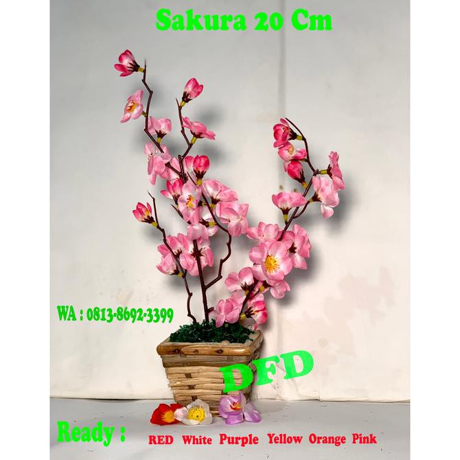Spirit_Me Pohon Minimalis Sakura Mini 25 Cm / Bunga Artificial / Bunga Plastik