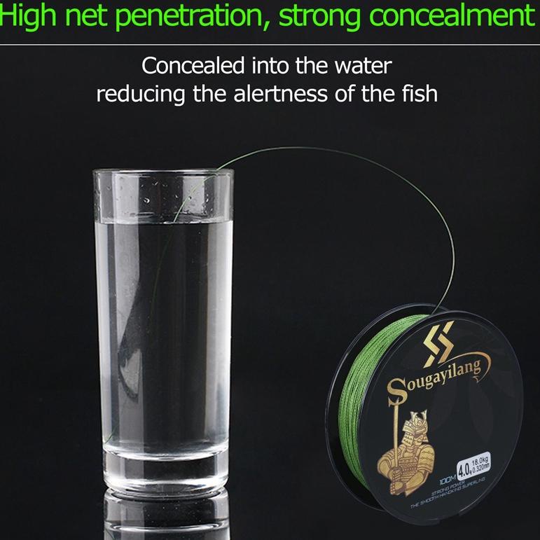 senar pe 4 Colors 100M senar pancing kuat 4 Braided Fishing Line 12LB-40LB senar pancing kuat dan an