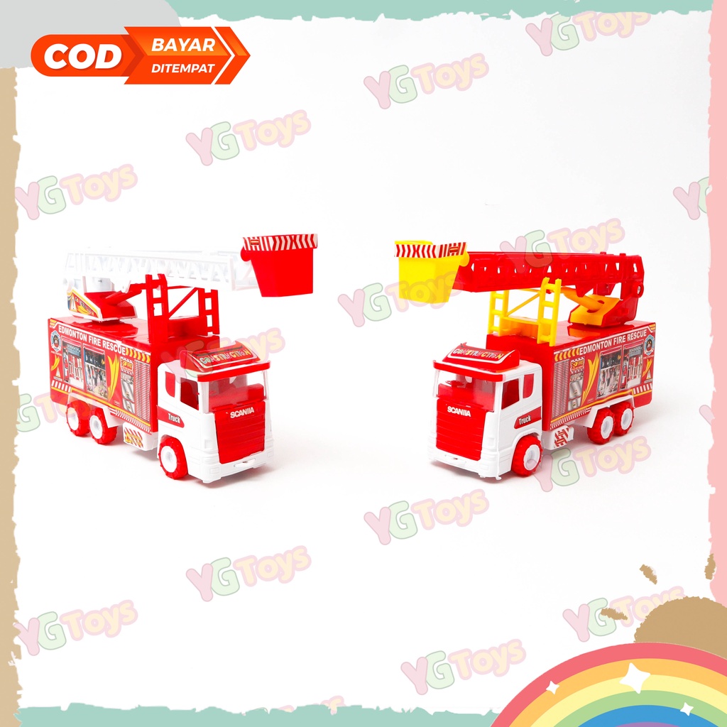 YGtoys Mobil Pemadam Kebakaran Mainan Fire Truck Station Damkar Laki Laki Fire Rescue