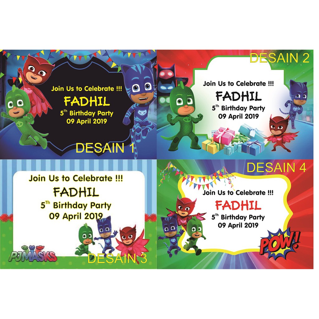 

STIKER LABEL GOODIE BAG BENTO MOTIF PJMASK
