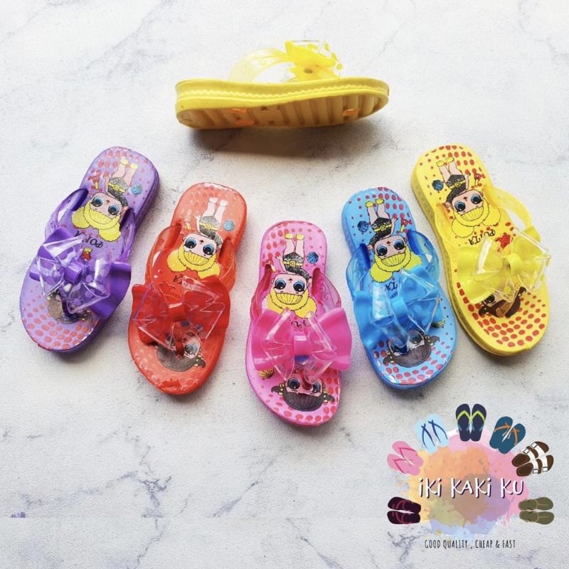 SANDAL JEPIT ANAK PEREMPUAN GAMBAR LOL PITA 798-219 KARET