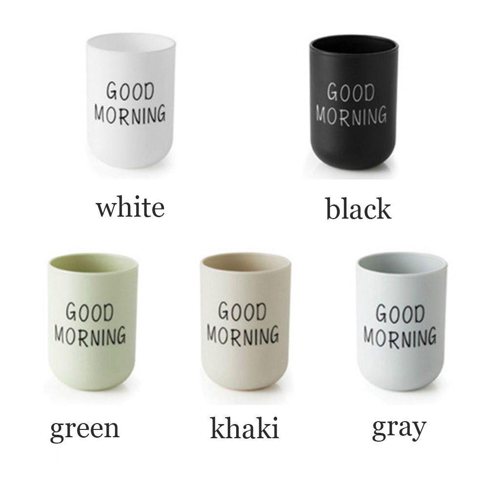 Lanfy Good Morning Cup Portable Healthy Nordic Style Organizer Cup Untuk Jus Susu Teh Cangkir Dapur Sikat Gigi Tempat Minum C0ffee Mug