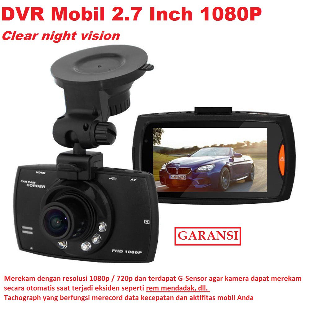 (GARANSI) DVR Mobil 2.7 Inch 1080P - G30