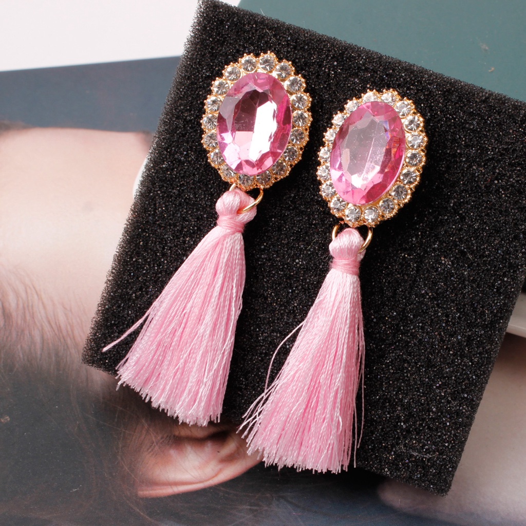 Bohemian Baru rumbai anting-anting berlian imitasi bertatahkan semua yang sesuai dengan fashion rumb