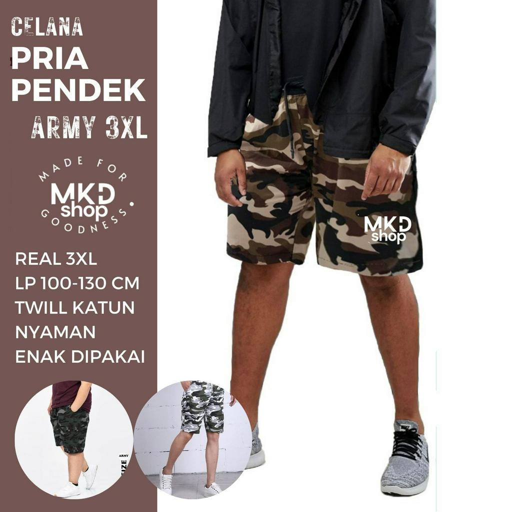 Celana Pendek Pria Jumbo Army Fashion BIG SIZE Pria ECCO Mkd Shop