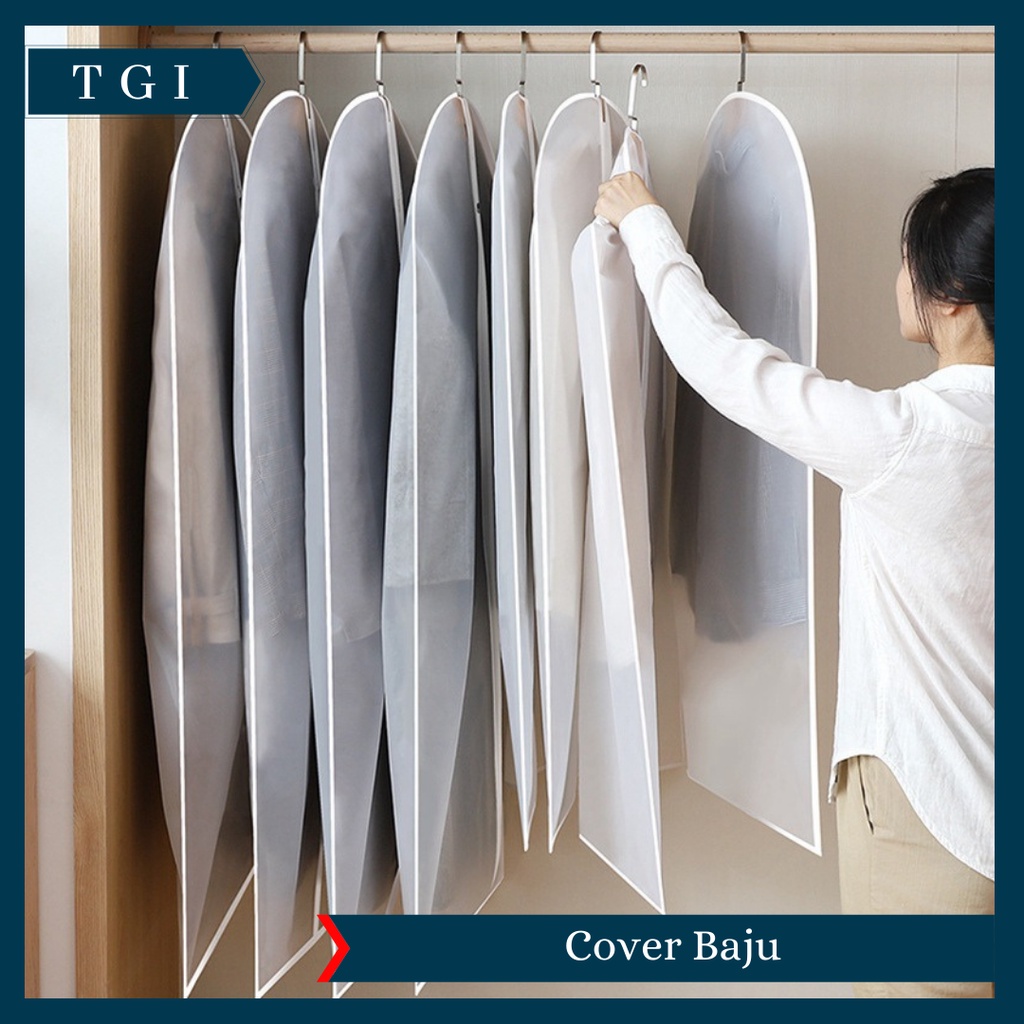 TGI - COVER BAJU RESLETING PEVA ANTI DEBU PENUTUP GANTUNGAN BAJU PAKAIAN GOWN JAS