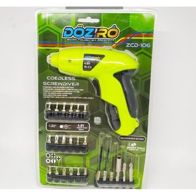 Mesin Bor Baterai 4.8V/Bor Baterai Cordless Drill Mata Bor Mata Obeng Set DOZIRO MURAH