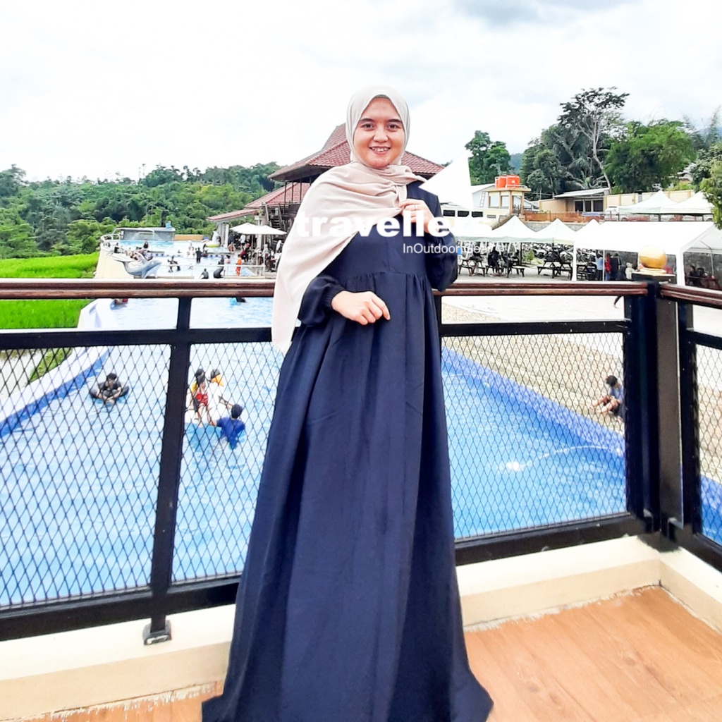Travellers Basic Dress Ity Crepe Gamis Basic Gamis Polos Syari