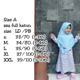 Gamis anak baju muslim AZZA set Hijab Bahan katun premium Motif bunga
