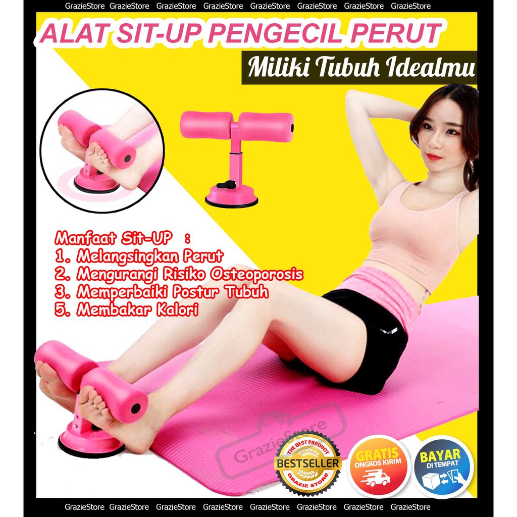STOP !! ALAT SIT UP / ALAT BANTU SIT UP / ALAT OLAHRAGA DI RUMAH / PENGECIL PERUT / PEMBAKAR LEMAK