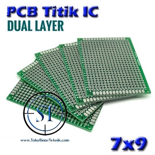 7x9 CM PCB Titik Lubang IC Double-Side 2 Layer Matrix Circuit Board 7CM x 9Cm 2 Sisi Fiber Lobang IC