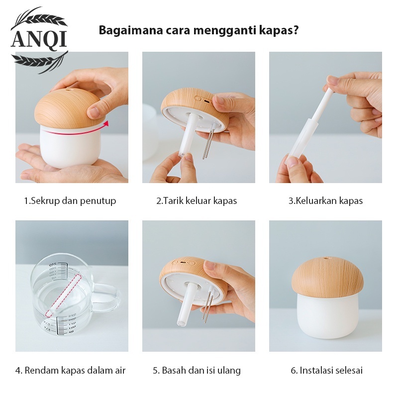 ANQI 1888 Filter Diffuser Difuser Himidifier Kapas Ganti Sumbu Kapas Ganti Sumbu Kapas VS-1836