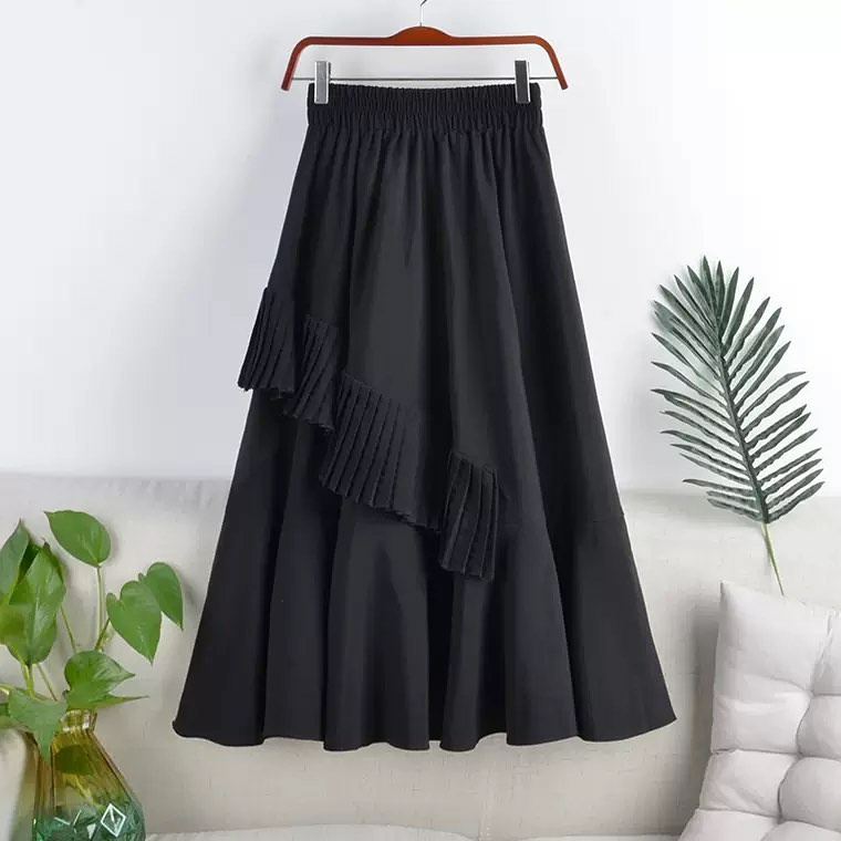 AIDHA SKIRT Rok Wanita Terbaru / Bawahan Muslim / Rok Rempel Polos / Rok Plisket