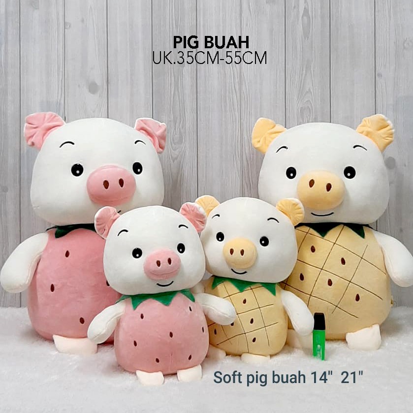 Boneka Pig Import Big 30CM 60cm soft buah stroberry nanas cute baby babi animal korea