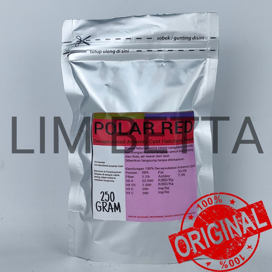 Artemia Polar Red 250gr / Artemia Shell Free Polar Red