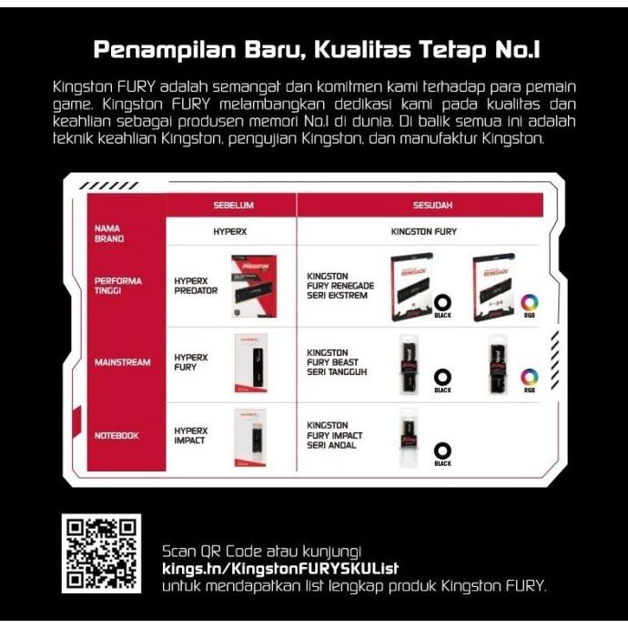 Diskon Ram Ddr4 Kingston Hyper X Fury Rgb 16Gb - 2X 8 Gb Memory Longdimm