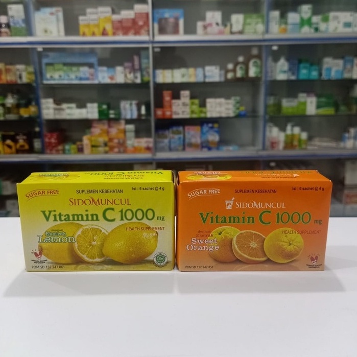 Vitamin C 1000 mg Sidomuncul Original Paket Sido Muncul Vitamin C 1000 mg Lemon dan Jeruk