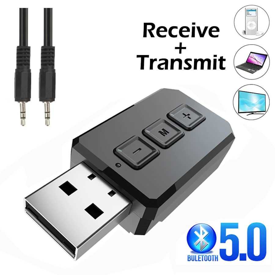 USB Bluetooth 5.0 Transmitter Receiver Audio Adapter / USB Bluetooth Bluetot Bluetoot Blutut Audio Recevier Speaker Mp3 Modul Laptop Mobil Karaoke Aux Mp5 Tv Audio Jack / Bluetooth Usb Dongle Pc Transmitter Fm Tv Stereo / Penerima Pemancar Bluetooth Ori