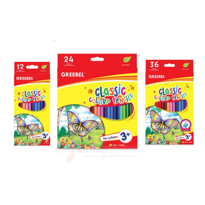 

GREEBEL PENSIL WARNA CLASSIC COLOUR PENCILS ISI 12, 24,36 WARNA