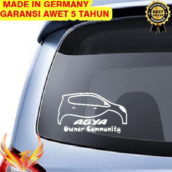 TERMURAH Stiker Agya Owner Community Mobil Toyota Body Kaca Belakang Sticker Phoenix Star