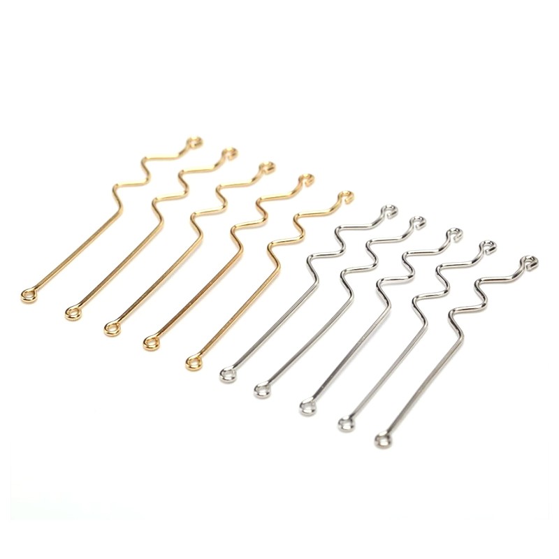 Hbid Glory 10Pcs / Set Batang Konektor Lengkung Bahan Tembaga Untuk Membuat Perhiasan Anting DIY