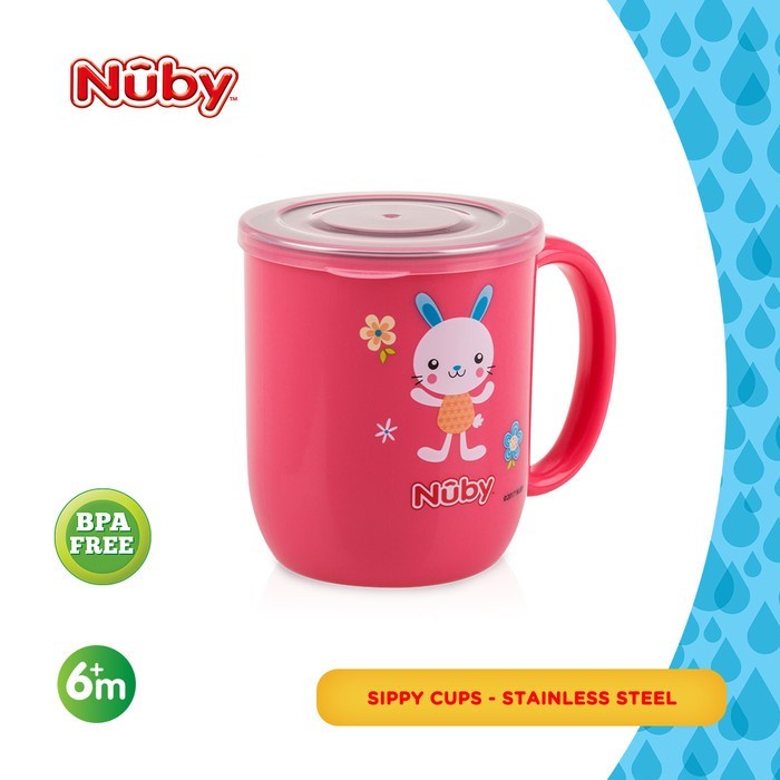 NUBY Stainless Mug With Lid Rabbit