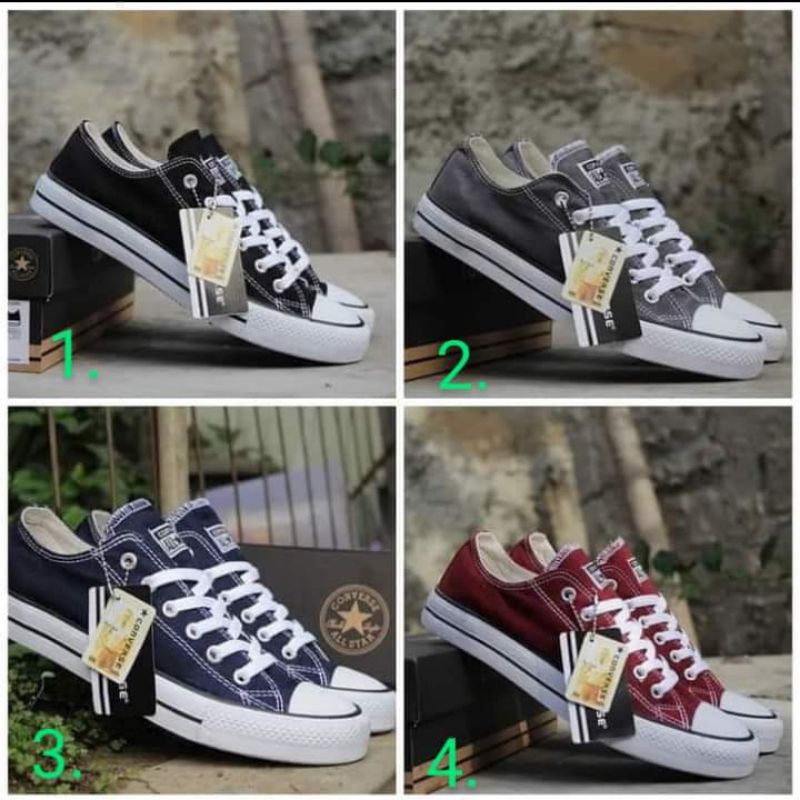 Sepatu converse klasik sepatu navy sepatu maroon sepatu hitam sepatu abu