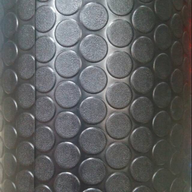 Karpet Vinyl Koin Hitam Meteran, Tebel 1mm