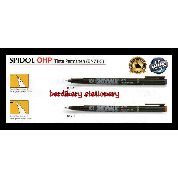 

Spidol Permanent Snowman Ohp Opm / Opf Terjamin
