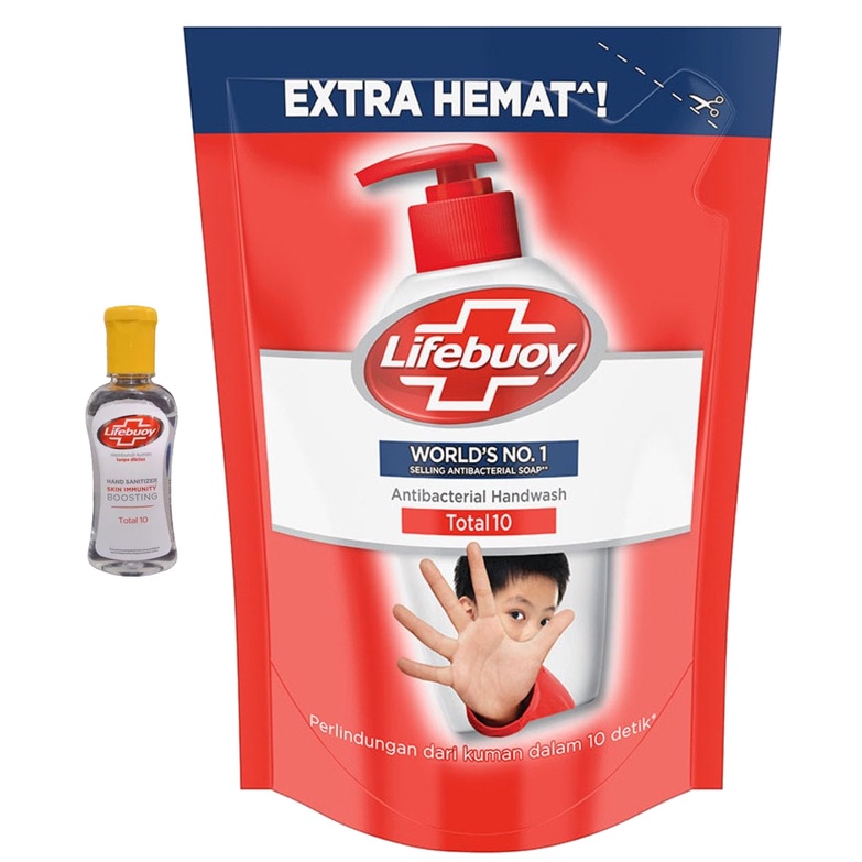 Paket Sehat - Sabun Lifebuoy 180ml + Handsanitizer Lifebuoy 50ml - Sabun Cuci Tangan Lifeboy