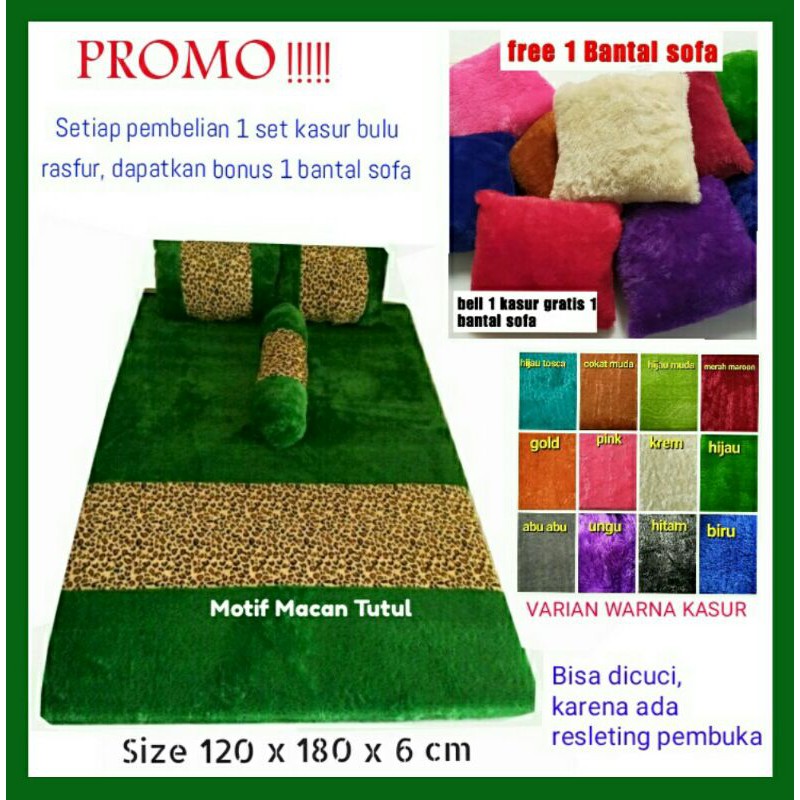 Kasur Bulu Rasfur Murah Untuk Ruang Tamu dan Mobil Motif Macan Tutul