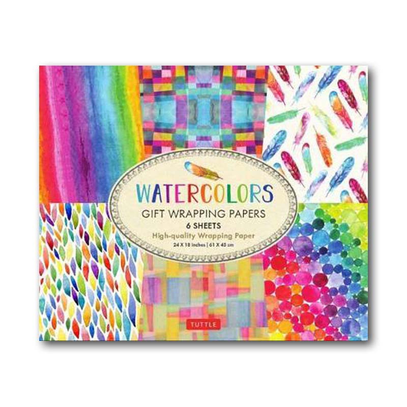 

Rainbow Watercolors Gift Wrapping Papers: 6 Sheets of High-Q - 9780804851862 - Buku Ori Periplus