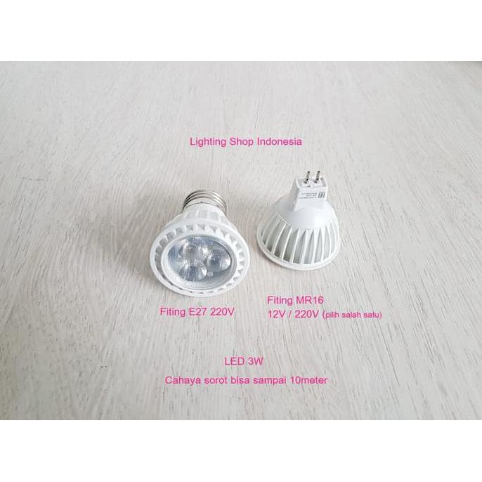 Barang Berkualits H3Q Lampu Halogen Led 3W Sorot Spotlight Warm White E27 Mr16 / G4 Spot New