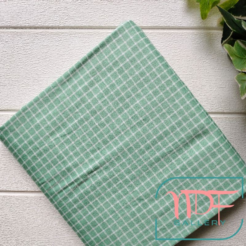 Kain Perca Katun Jepang - Motif Hijau Mint - size 50x50 cm