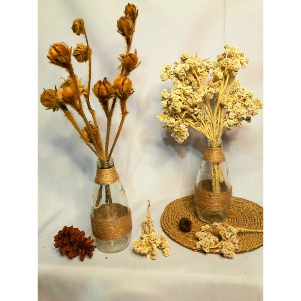 termurah paket 2 vas kaca+bunga/vas bunga kaca/vas bunga kaca bening/vas bunga kaca aesthetic/vas bu