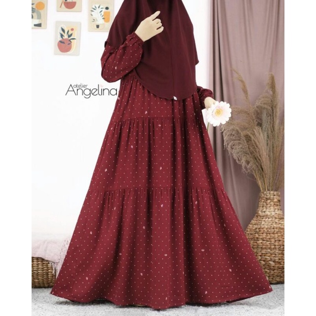 (Size M) Polkadot Maroon Atelier Angelina