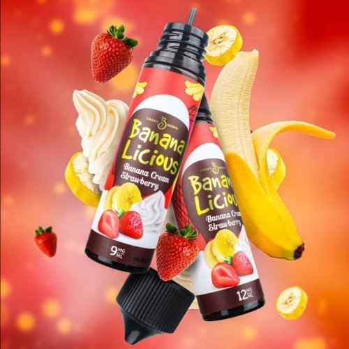 LIQUID POD BANANA LICIUOS STRAWBERRY CREAM 9MG &amp; 12MG TERMURAH