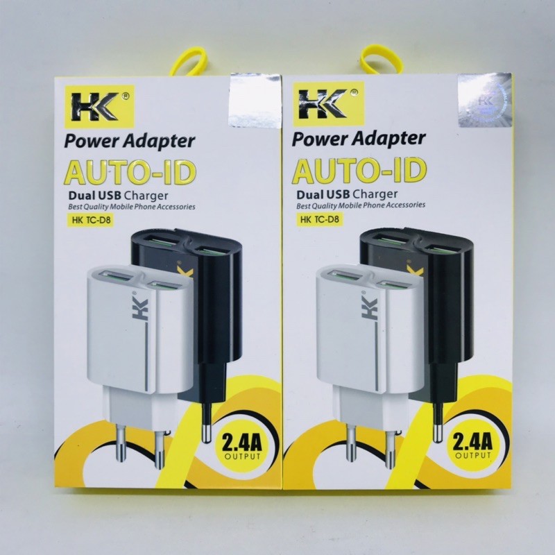 CHARGER HK-D8 AUTO ID POWER ADAPTER 2.4A FAST CHARGER TC HKD8 HK D8 MICRO USB