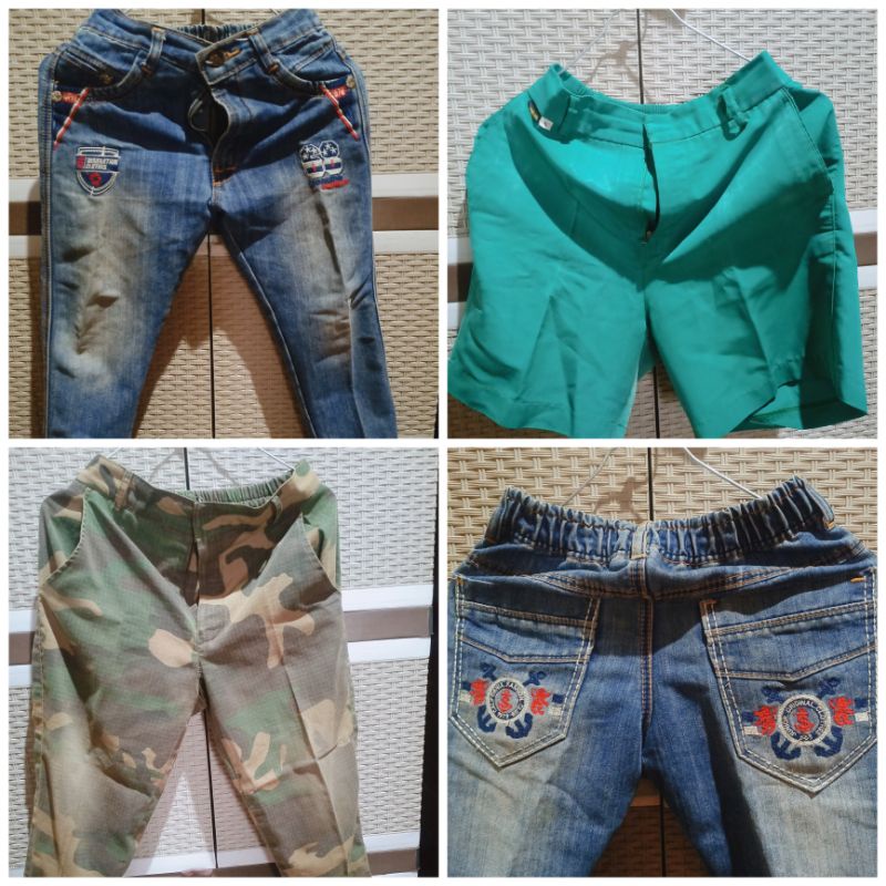 PRELOVED CELANA ANAK LAKI LAKI SERAGAM JEANS LORENG TENTARA MURAH